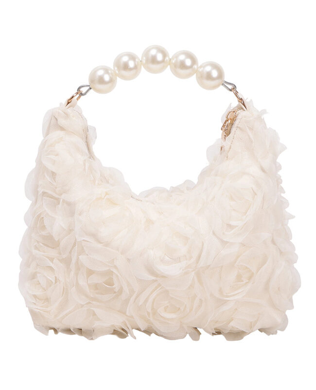 The Zoe Elegant Lace Rose Pearl Handbag Detail – La Rose Couture Handbags & Clutches