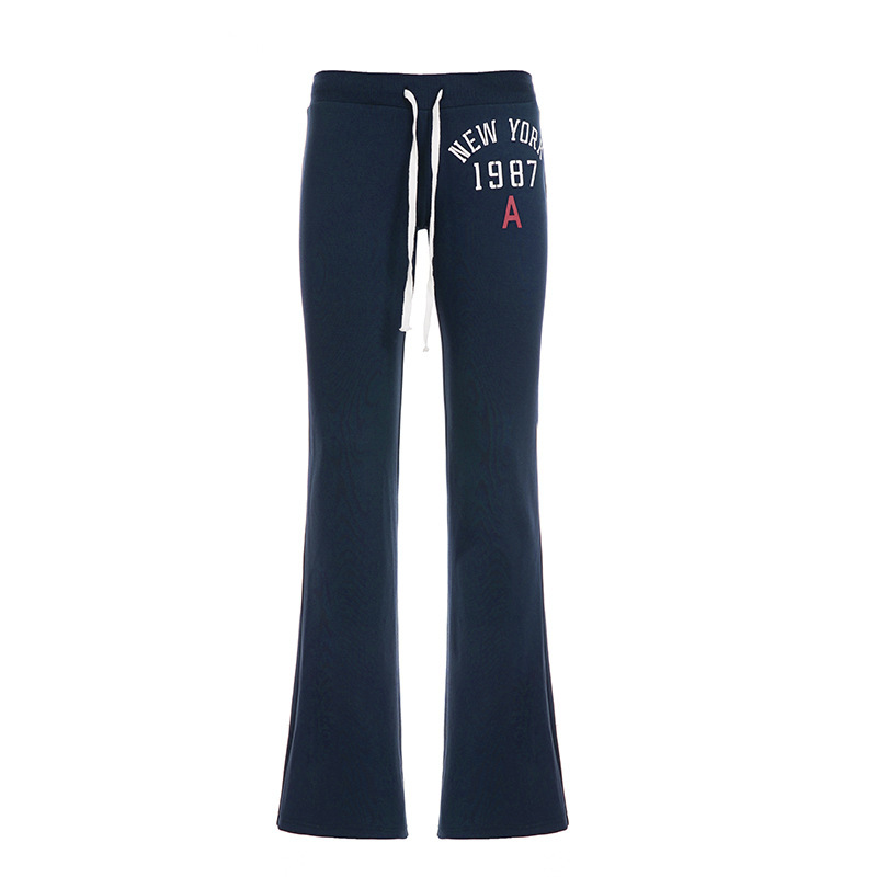 Women Low-Waist Tie-Dye Color-Block Flared Casual Pants - Image 5