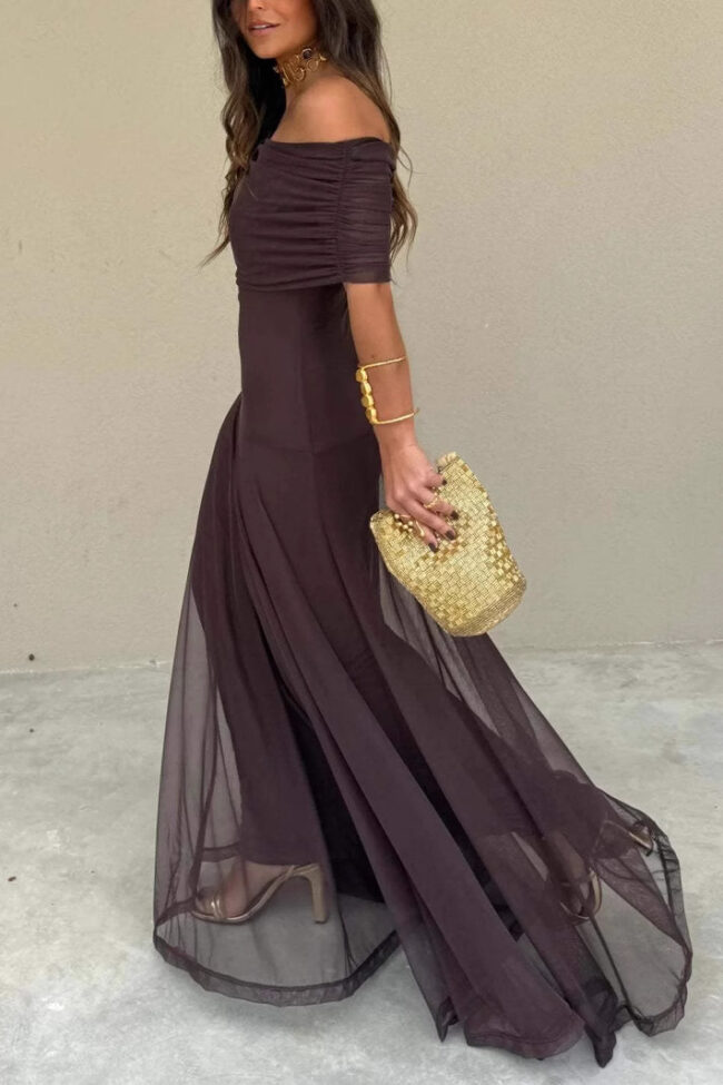 The Justine Mesh Panel Slim Fit Dress Detail – La Rose Couture Dresses & Gowns