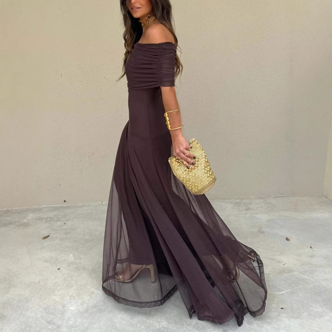 Womens Mesh Panel Slim Fit Dress - Image 3