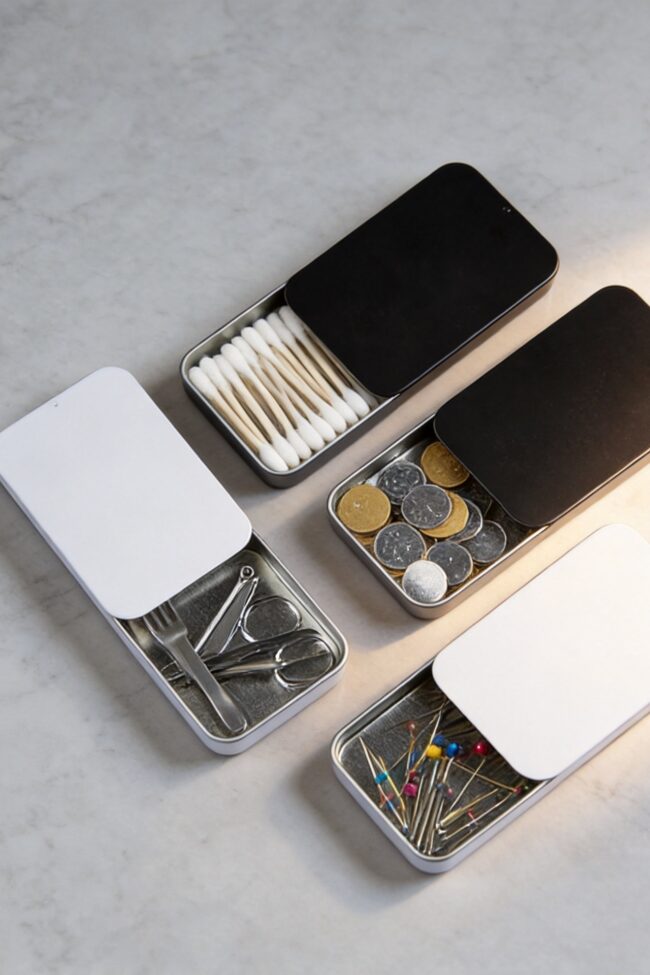 The Hortense Slide Top Tin Storage Box for Mini Items – La Rose Couture Handbags & Clutches