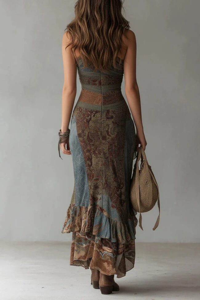 Asymmetrical High Slit Long Dress Sleeveless Detail – La Rose Couture Dresses & Gowns