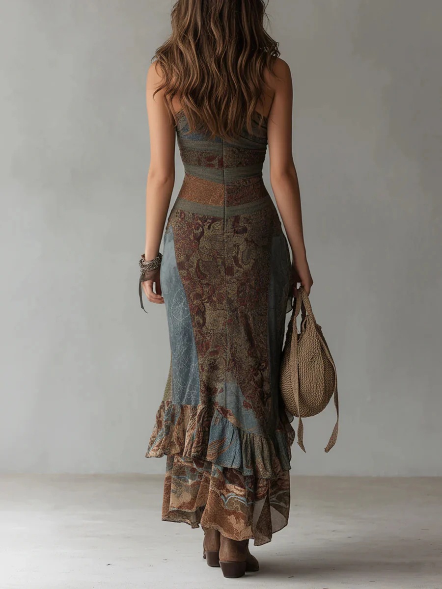 Women Asymmetrical High Slit Long Dress Sleeveless - Image 5