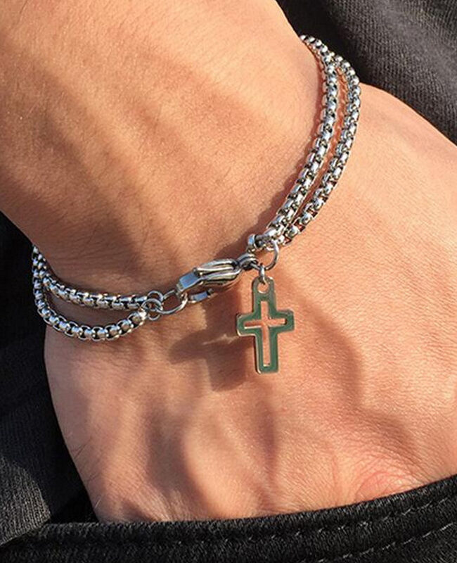 The Helene Stainless Steel Bracelet Double Layer Personalized – La Rose Couture Jewellery & Accessories