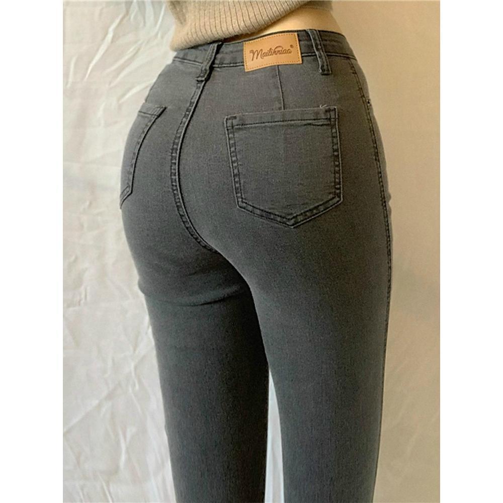 High-Waisted Stretch Denim Pants for Women - Image 3