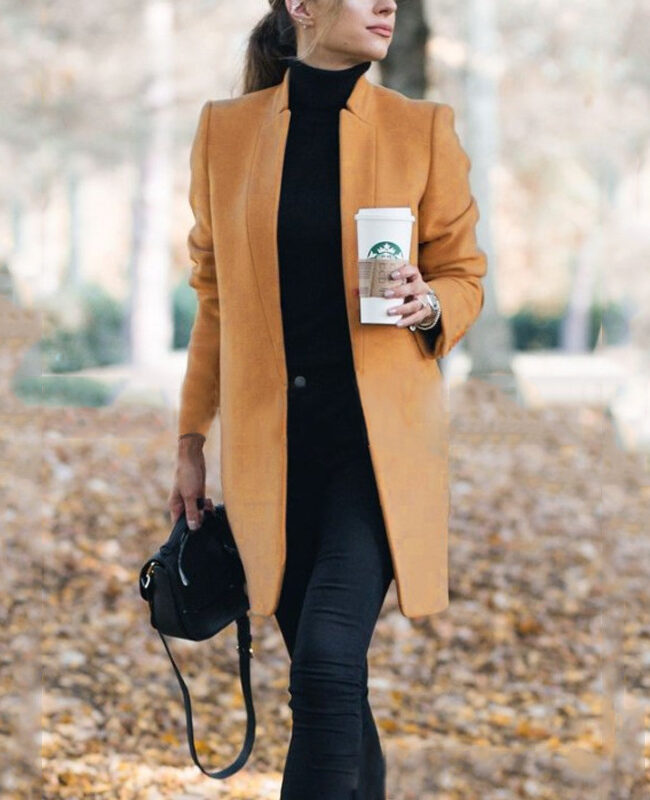 The Adrienne Stand Collar Wool Blend Coat Detail – La Rose Couture Coats & Jackets