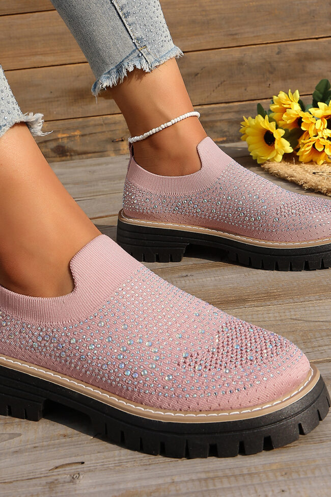 The Roxane Rhinestone Decorated Flat Sole Casual Shoes Detail – La Rose Couture Shoes & Footwear