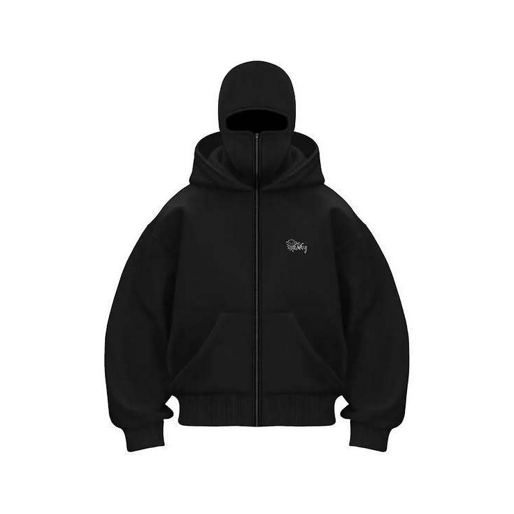 Hooded Zip Cardigan Sweater Windproof High Street Jacket - Image 4
