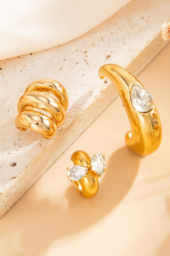 Metal Polished Waterdrop Earrings Detail – La Rose Couture Jewellery & Accessories