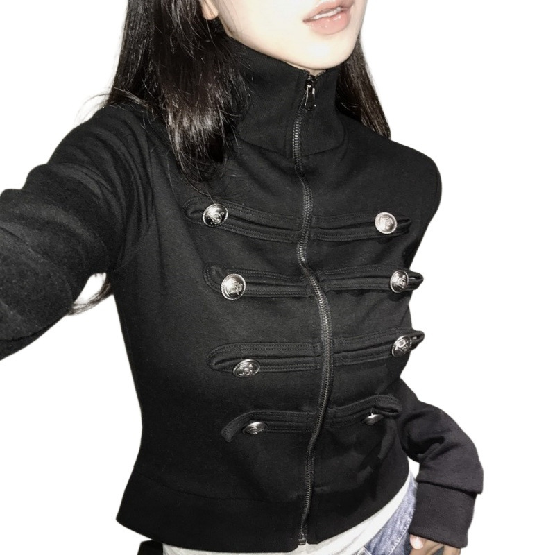 Women's Stand-Collar Short Coat - Image 3
