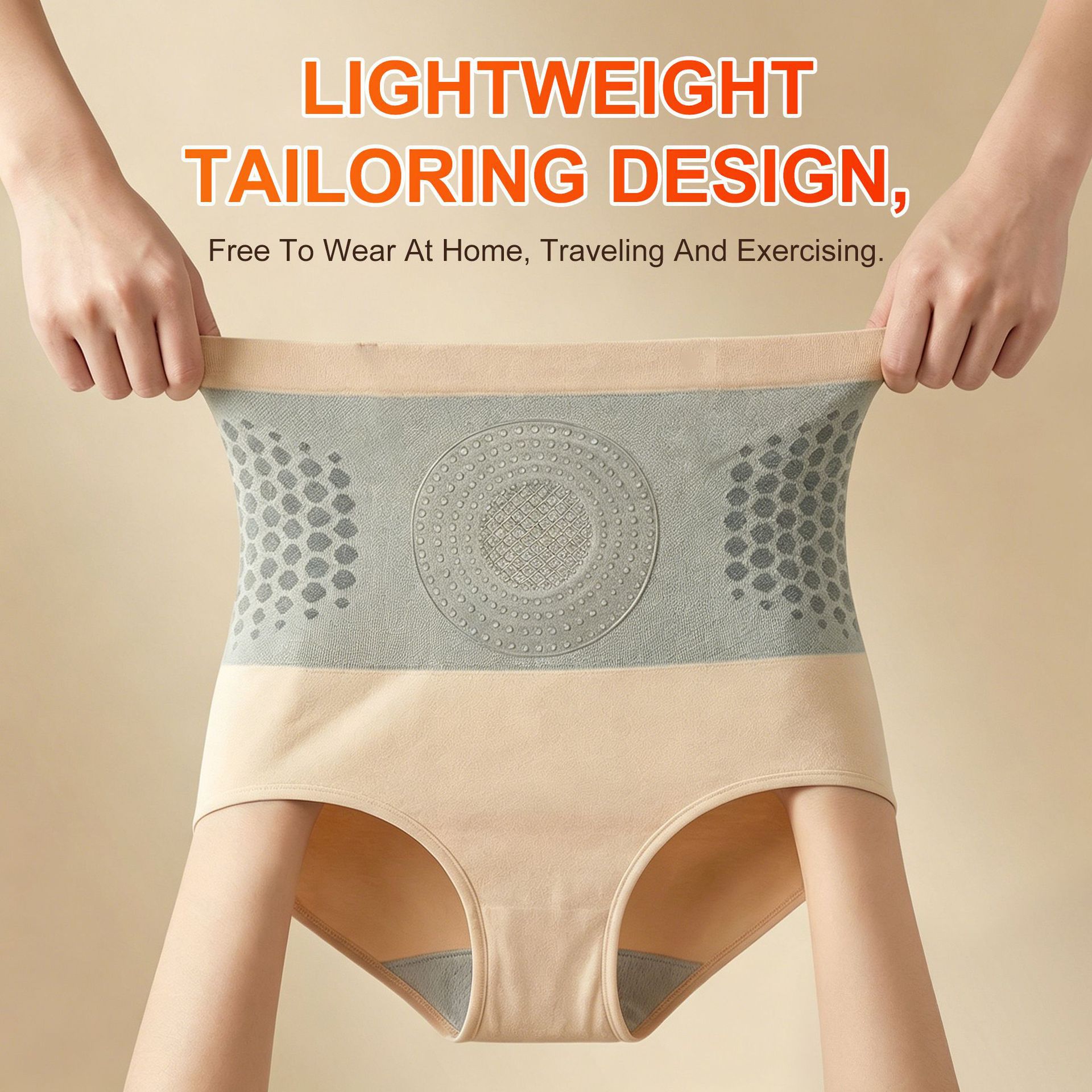 Women's Seamless Honeycomb High-Waisted Tummy Control Thong Panty - Image 3