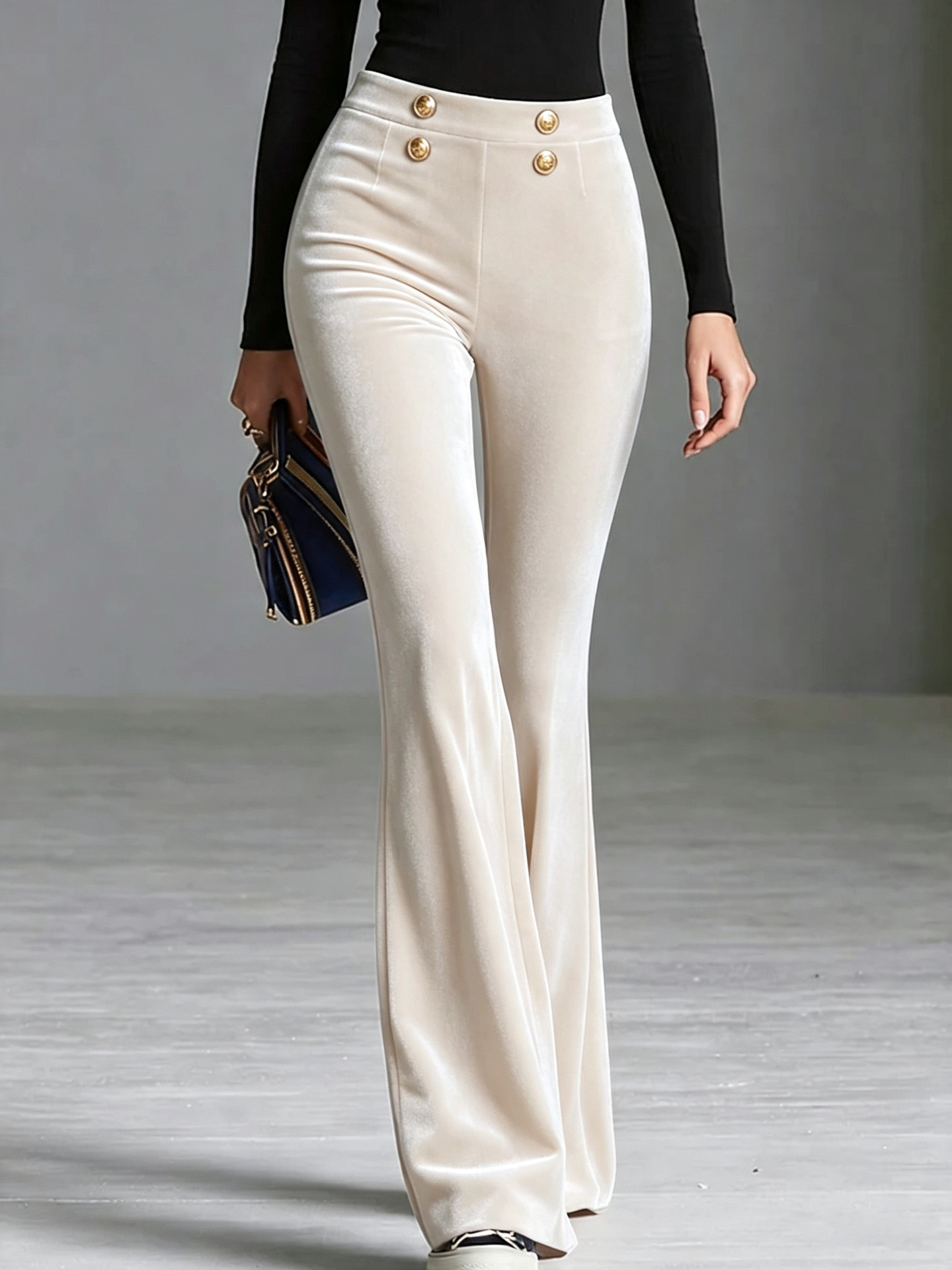 Velvet HighWaisted Flared Trousers - Image 2