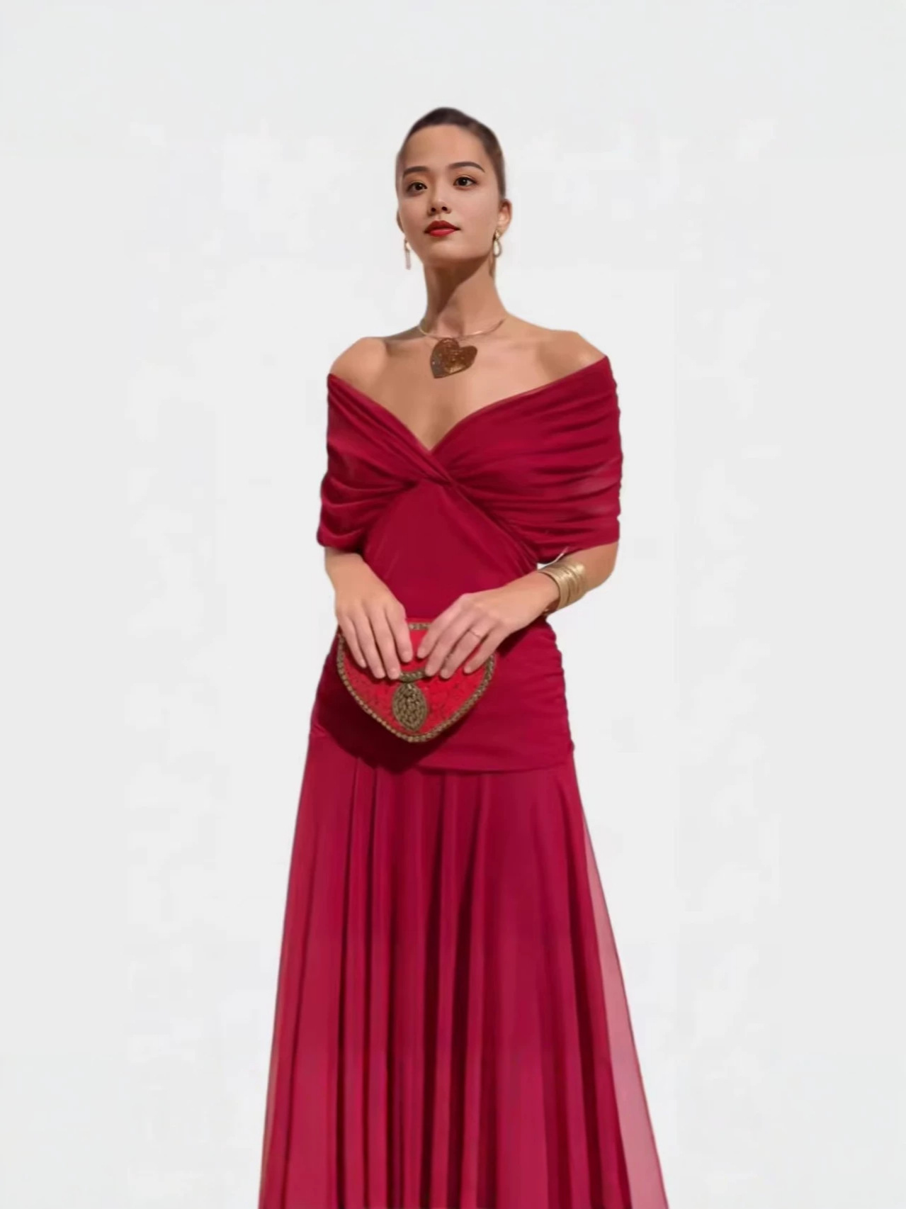 Floral Print V-neck Mesh Dress - Image 3