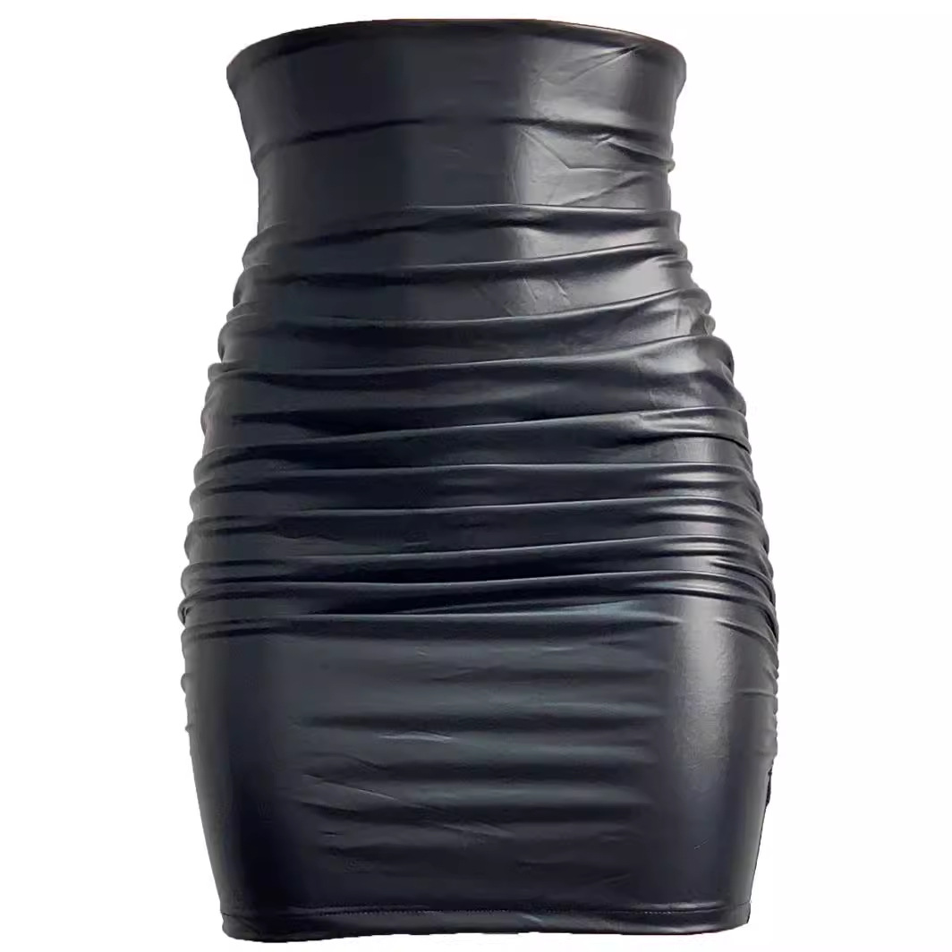 Womens PU Leather Bodycon Skirt - Image 5