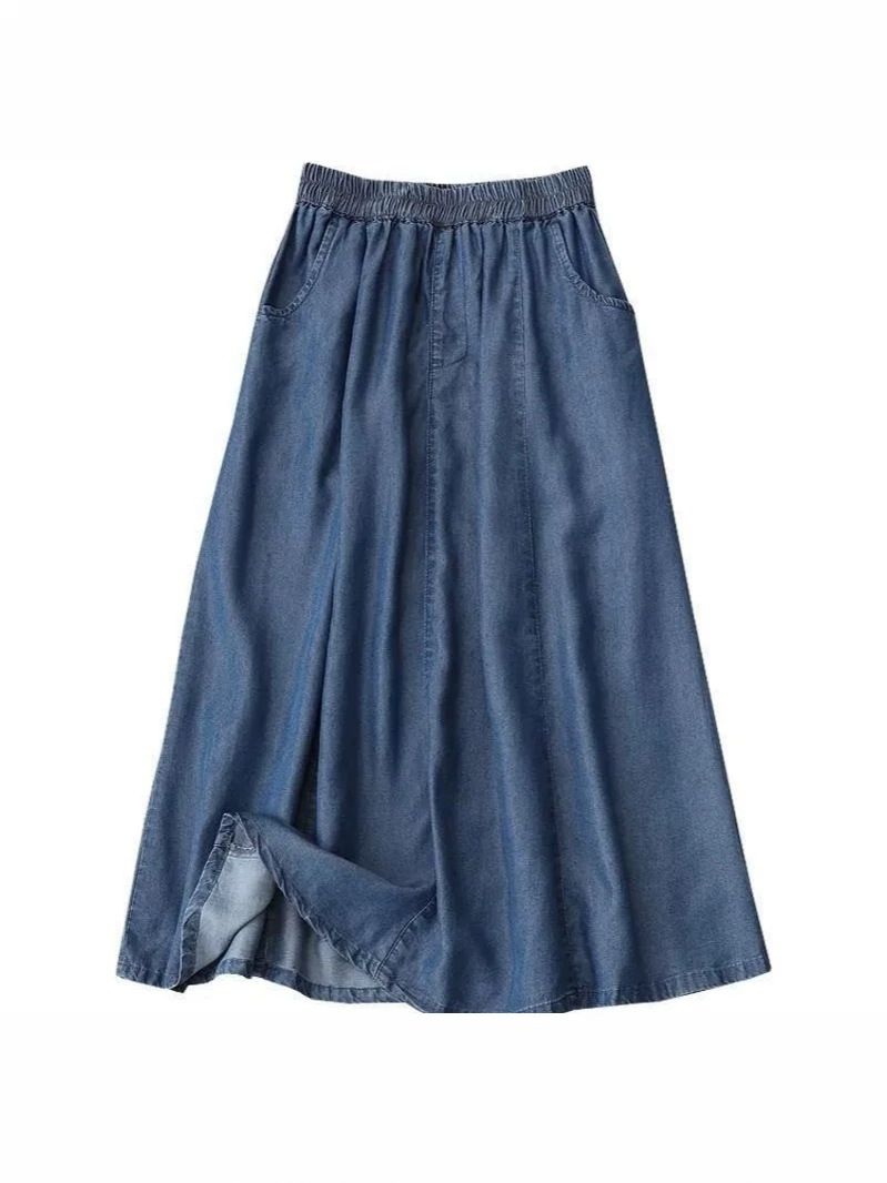Women's mid-length new style patchwork casual denim skirt - Image 4