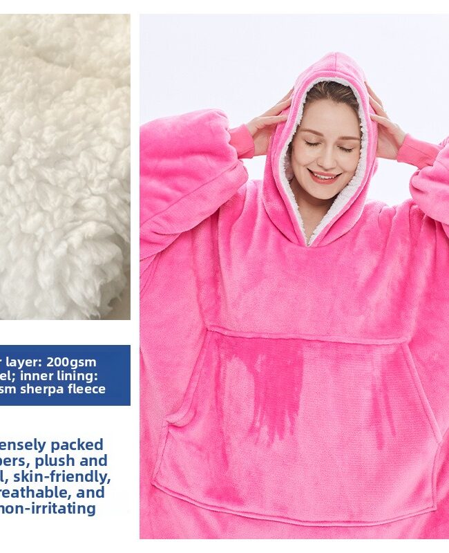 The Madeleine Oversized Flannel Hoodie Blanket with Pocket Detail – La Rose Couture Tops & Blouses