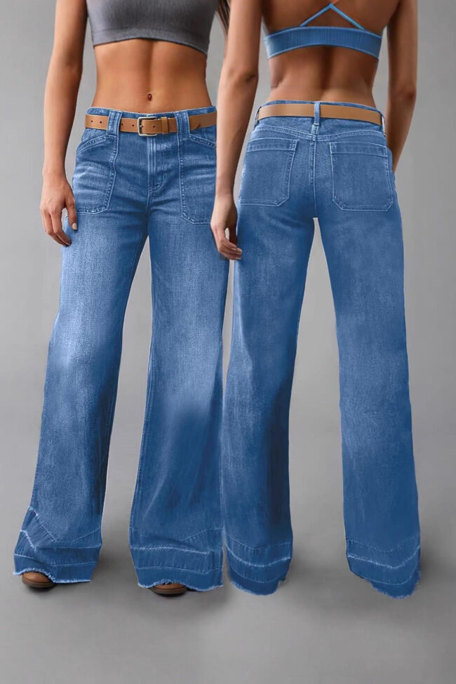 The Florine Stretch Bootcut Jeans Detail – La Rose Couture Trousers & Skirts
