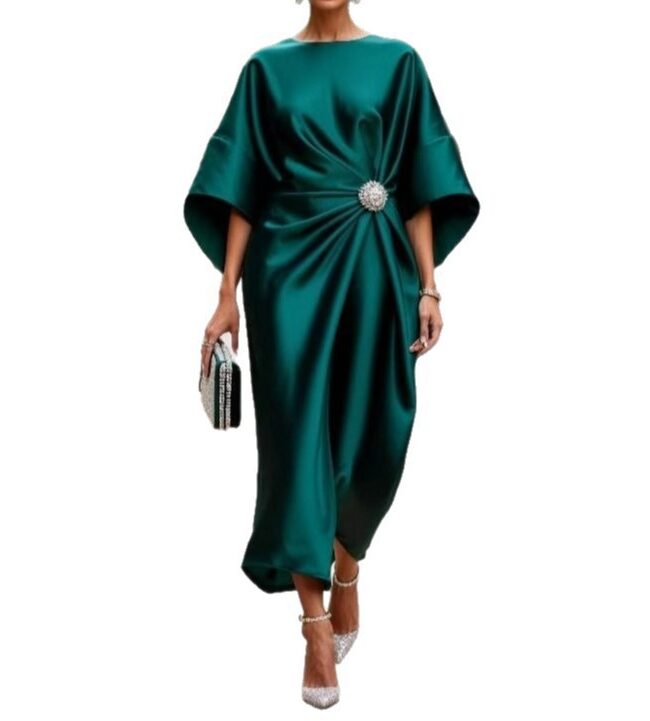 The Madeleine Elegant Beaded Floral Satin Designer Dress Detail – La Rose Couture Dresses & Gowns