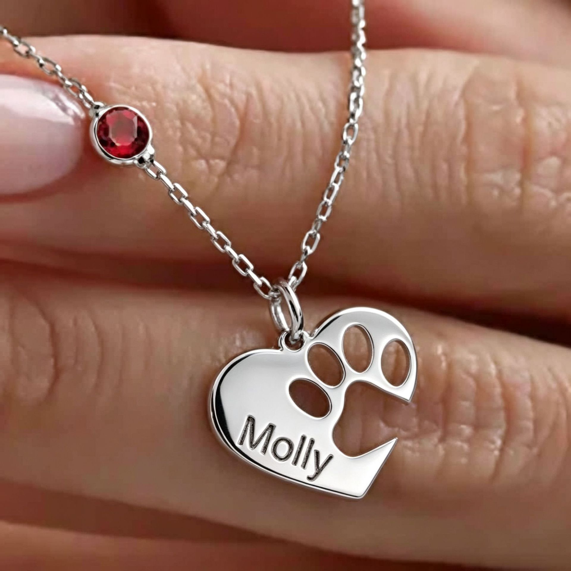 Laser-engraved pet memorial clavicle necklace - Image 4