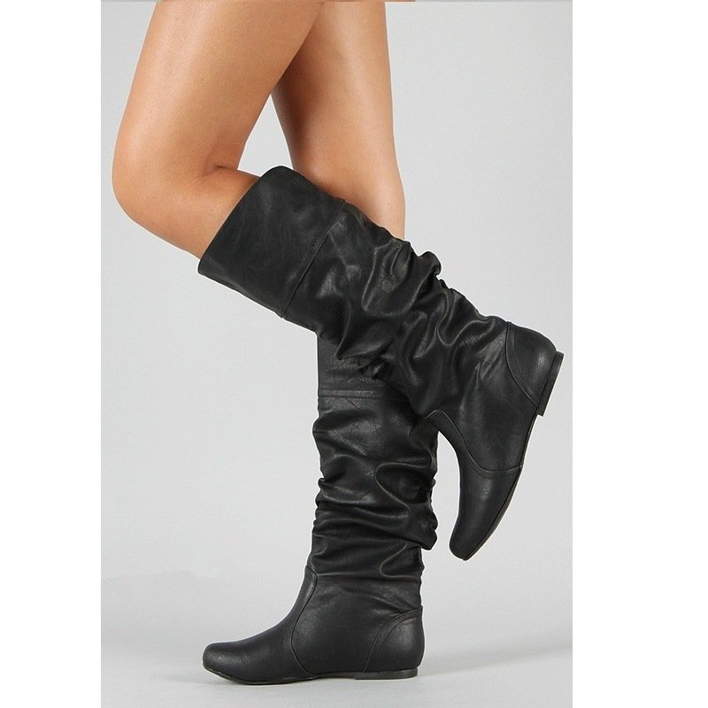 Womens Over the Knee Flat Boots Plus Size Inner Heightening Boots - Image 3