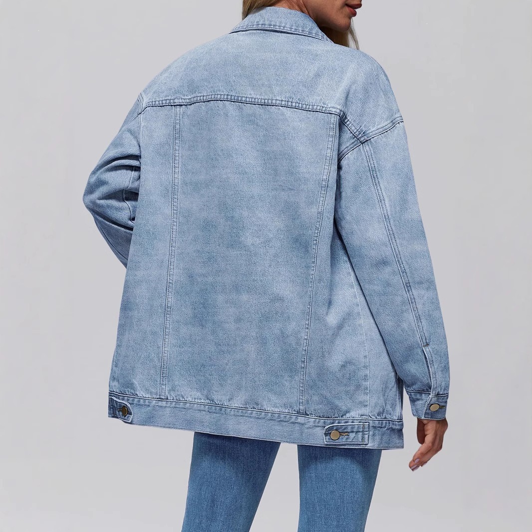 Women's Denim Button Front Jacket - Image 3