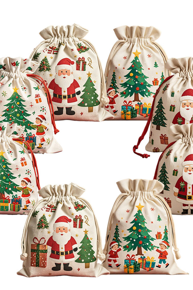 The Yolande Christmas Cotton Drawstring Gift Bags for Parties Detail – La Rose Couture Handbags & Clutches