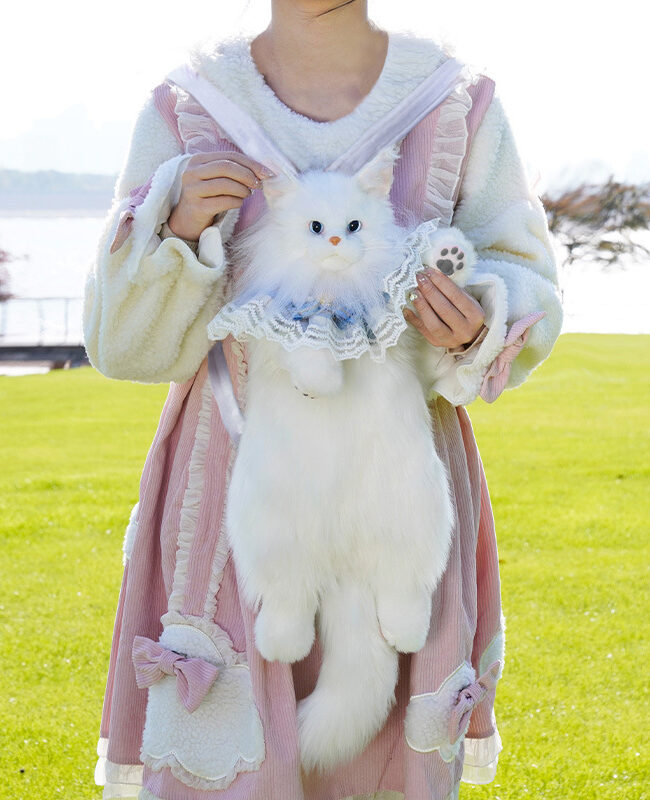 The Apolline Maine Coon Plush Cat Backpack Doll Detail – La Rose Couture Handbags & Clutches