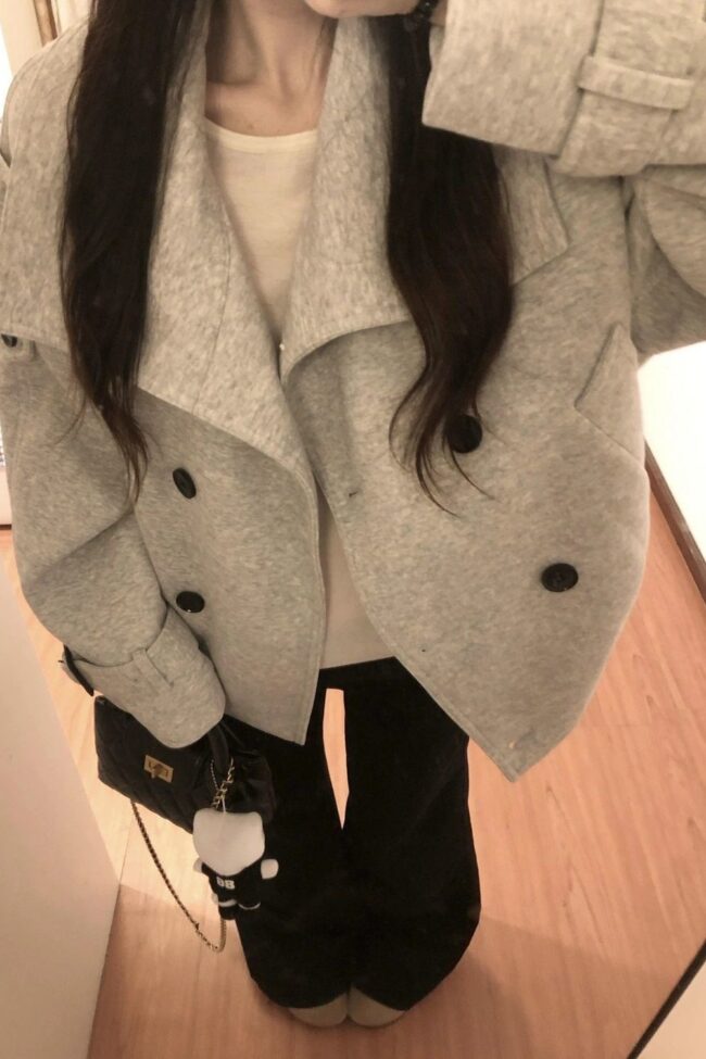 The Diane Grey Double Breasted Winter Coat – La Rose Couture Coats & Jackets