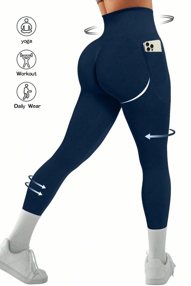The Delphine High Waist Pocketed Athletic Leggings Detail – La Rose Couture Trousers & Skirts