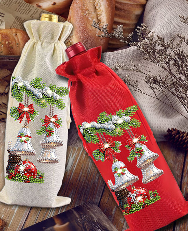 The Beatrice Diy Diamond Painting Christmas Linen Wine Gift Bag – La Rose Couture Handbags & Clutches