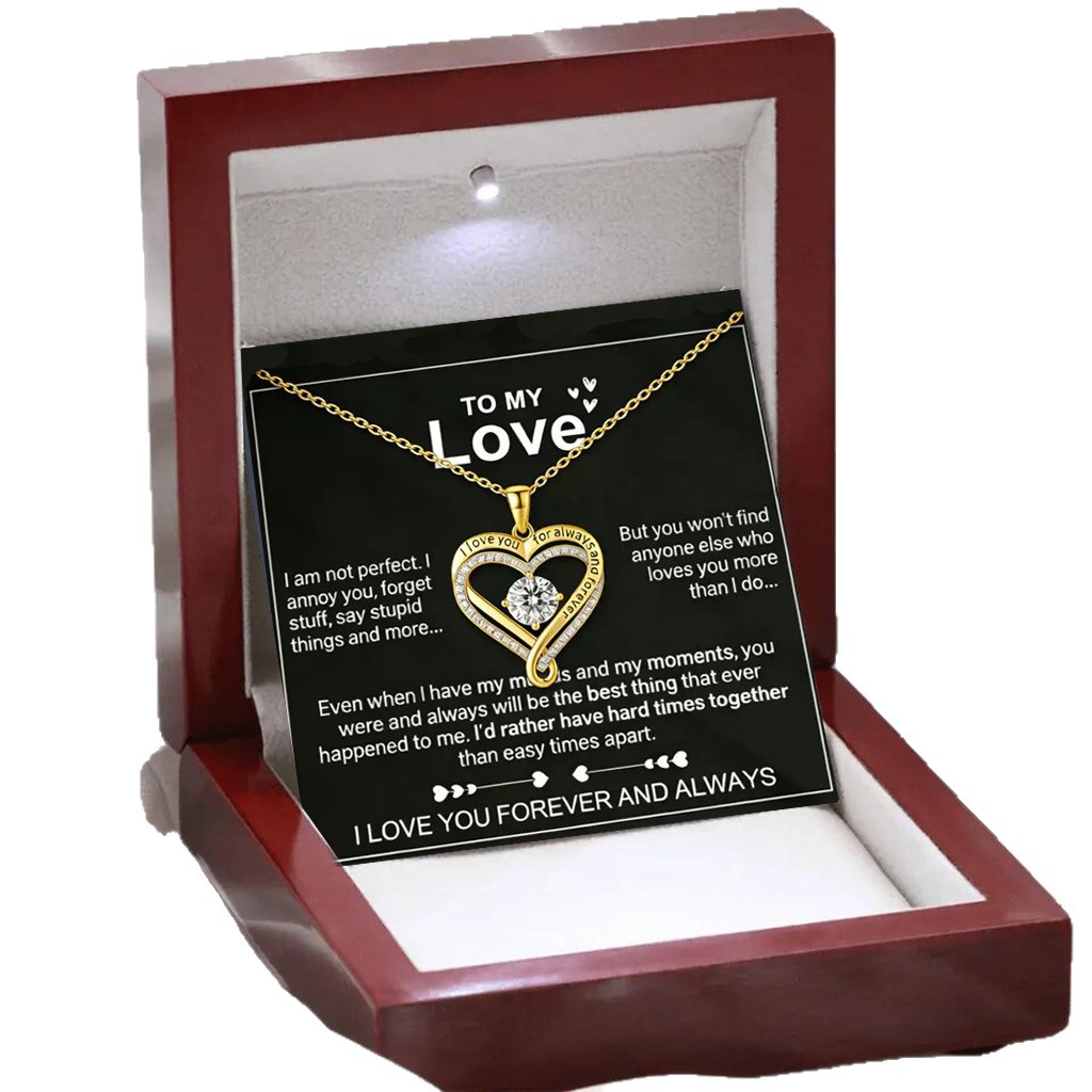 Double Heart Birthstone Necklace - Image 2