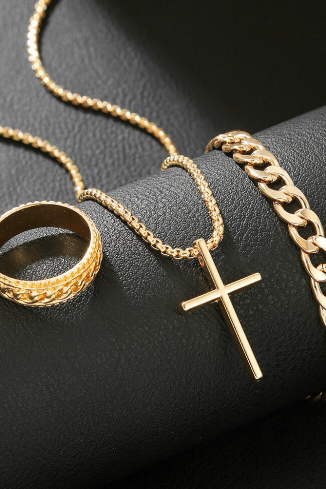 The Jeanne Cross Pendant Jewelry Set Necklace Bracelet Ring Detail – La Rose Couture Jewellery & Accessories