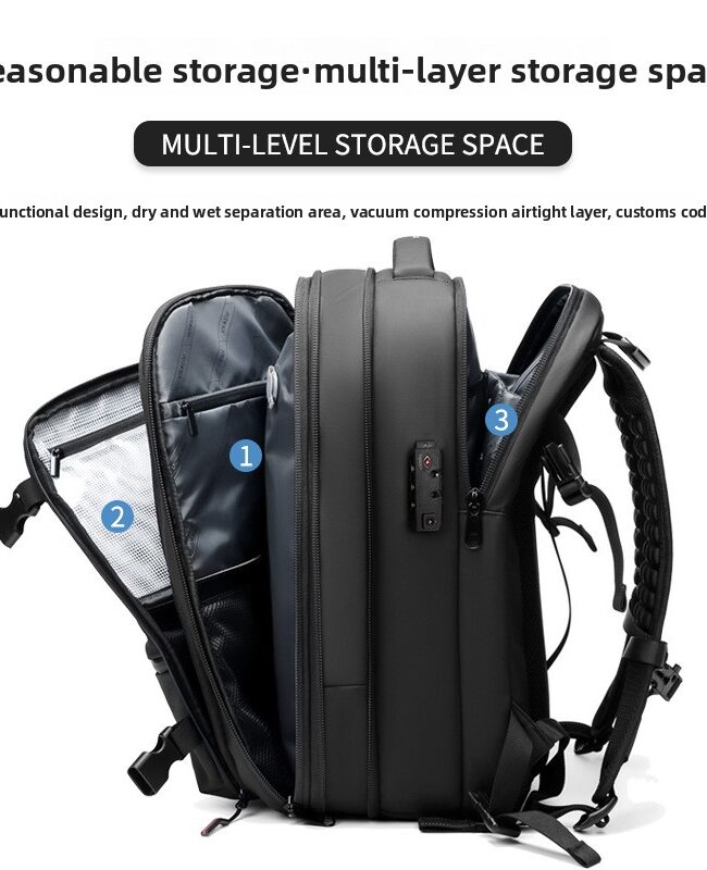 The Muriel Multifunctional Travel Vacuum Compression Backpack Detail – La Rose Couture Handbags & Clutches