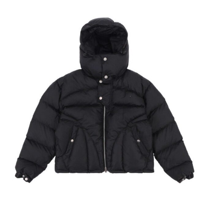 The Chloe Y2k Hip Hop High Collar Hooded Puffer Jacket Detail – La Rose Couture Coats & Jackets