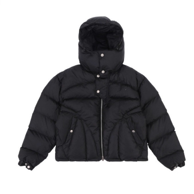 Men's Y2K Hip-Hop High-Collar Hooded Puffer Jacket - Image 4