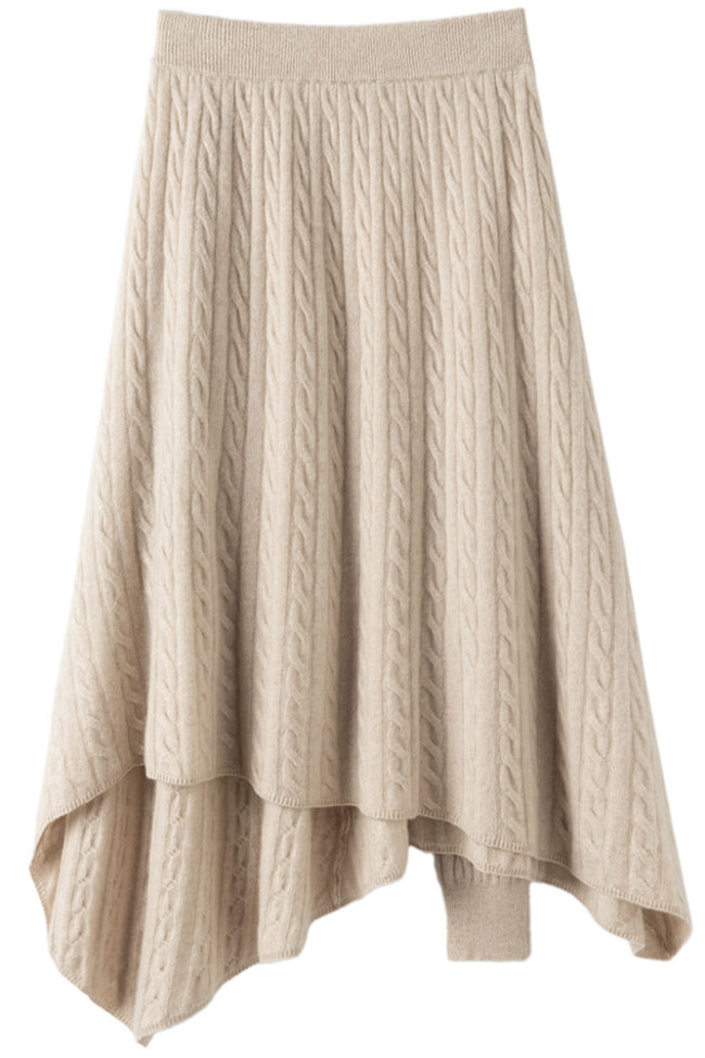 The Camille Cashmere Blend Knitted a Line Skirt Detail – La Rose Couture Trousers & Skirts
