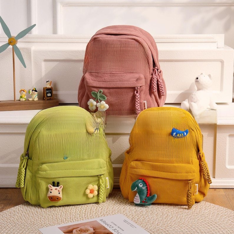 Handmade Custom Corduroy Backpack - Image 2
