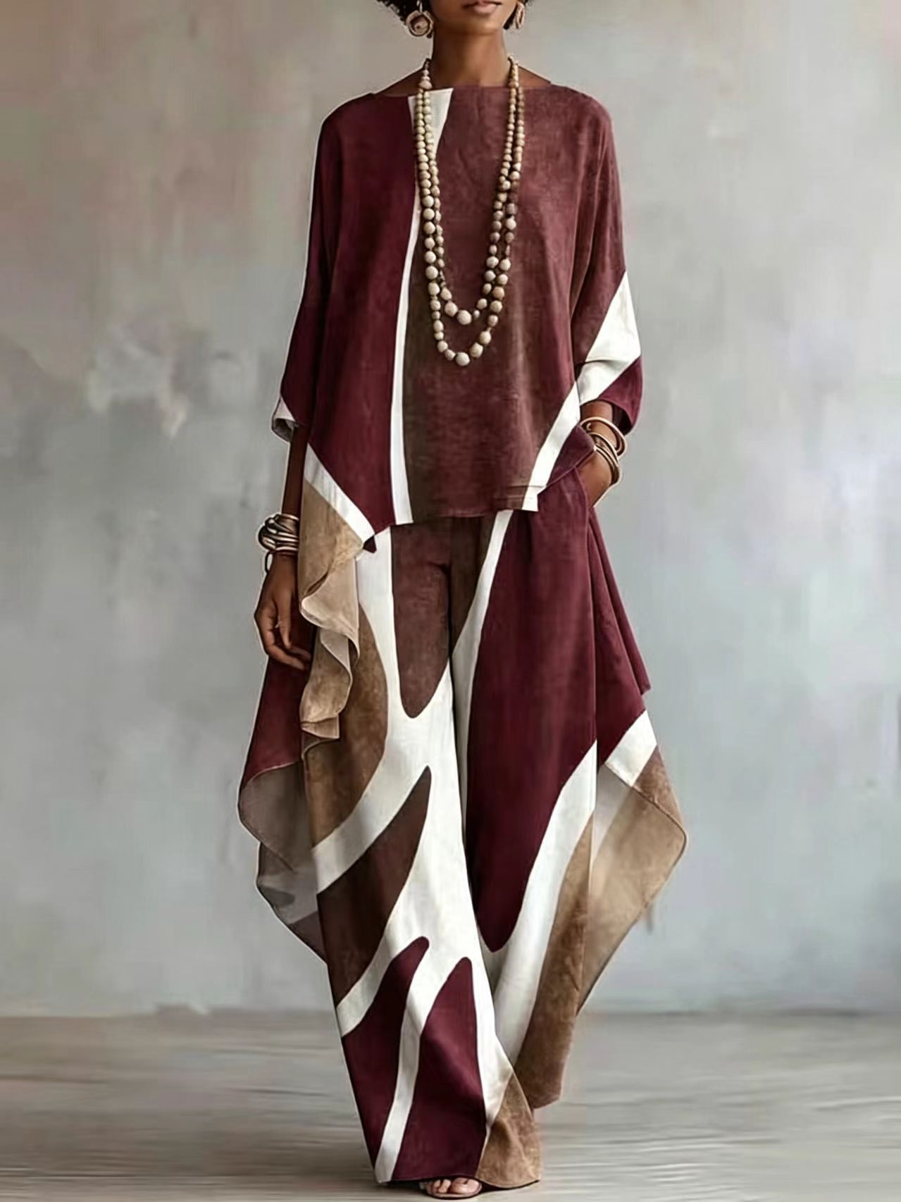 Geometric Print Two Piece Set - Image 2