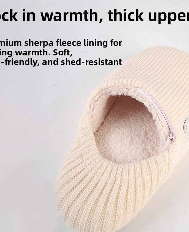 The Morgane Electric Heated Knitted Slippers with Three Speed Warming Detail – La Rose Couture Shoes & Footwear