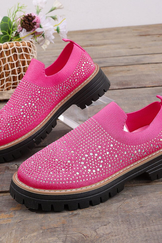 The Laurene Rhinestone Platform Slip on Shoes Detail – La Rose Couture Shoes & Footwear