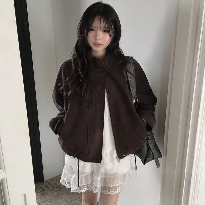 Swing Drawstring Deerskin Fleece Jacket - Image 2