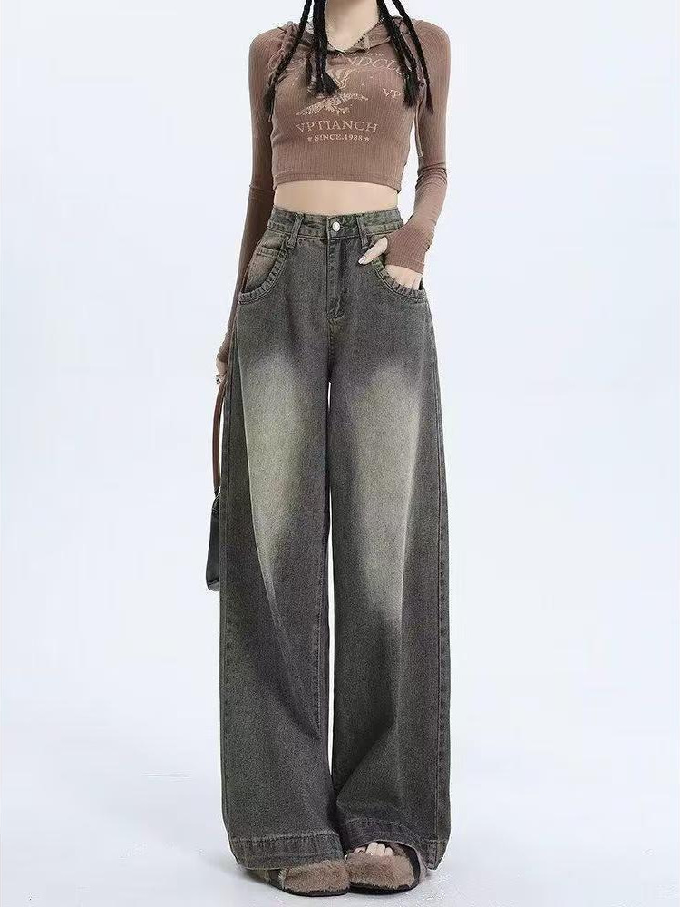 gradient wide-leg floor-length jeans for women - Image 5