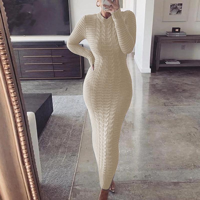 Twisted Long Sleeve Knit Dress - Image 5