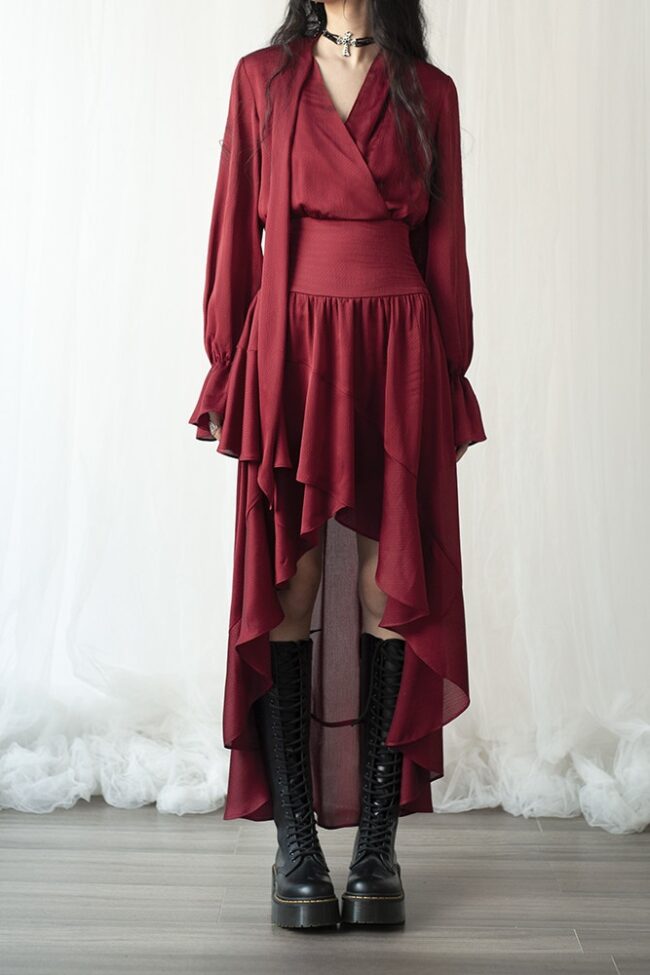 The Manon a Slimming and Powerful Blouse Style Skirt Detail – La Rose Couture Trousers & Skirts
