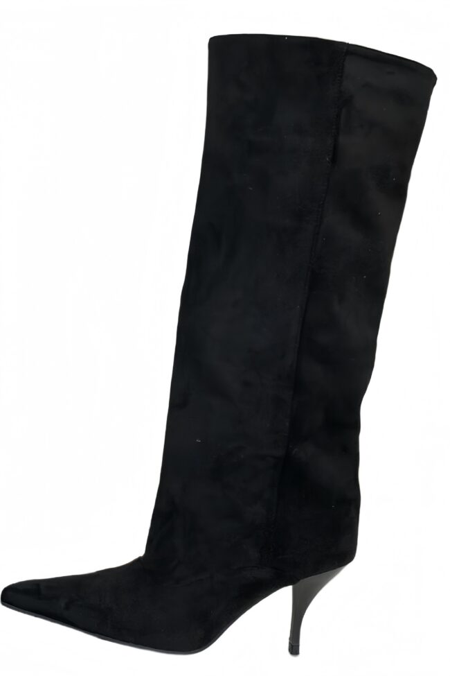The Faustine Pointed Toe High Boots Heel Over the Knee Detail – La Rose Couture Shoes & Footwear