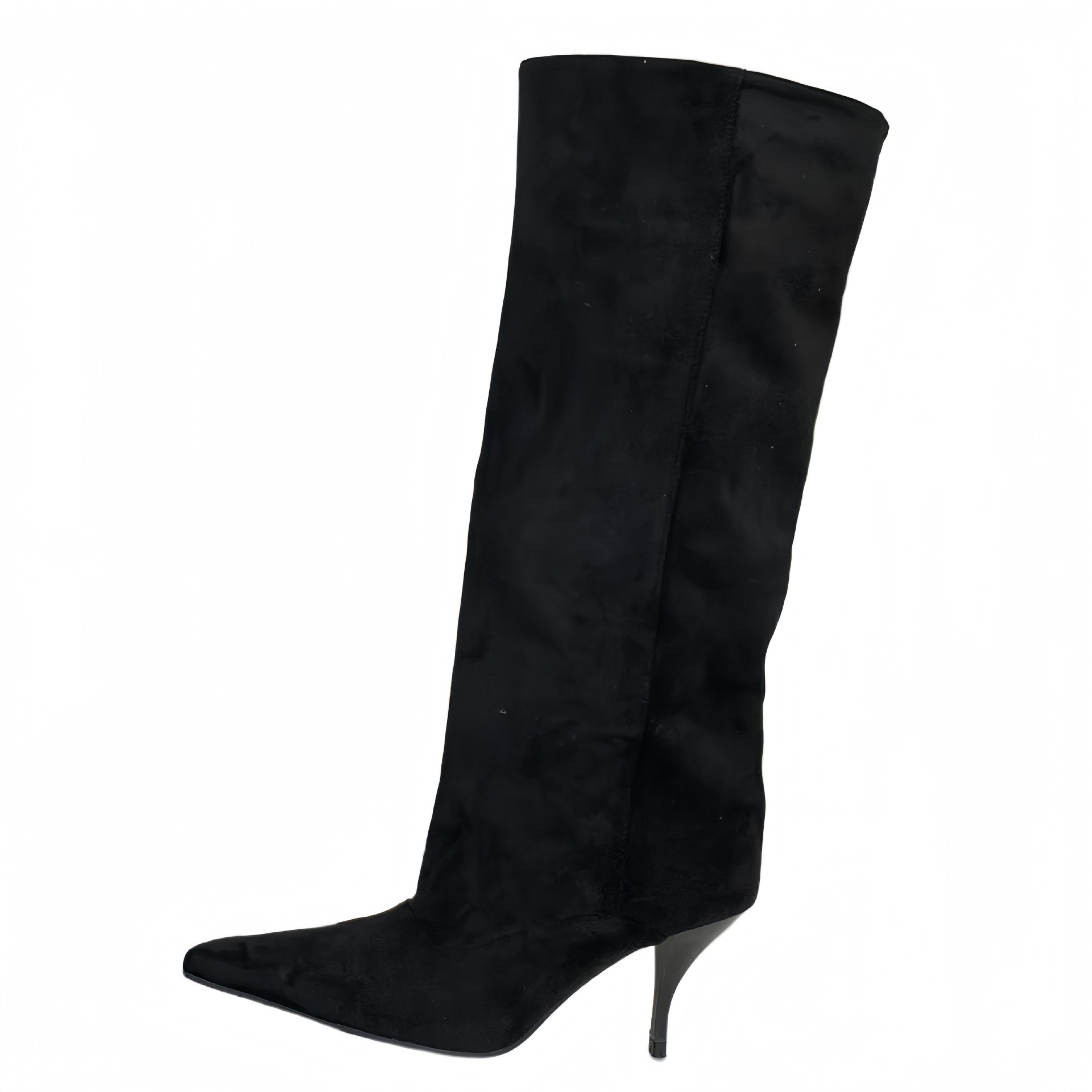 Fashion Pointed Toe High Boots Simple and Elegant Solid Color High Heel Over-the-Knee Long Boots - Image 2