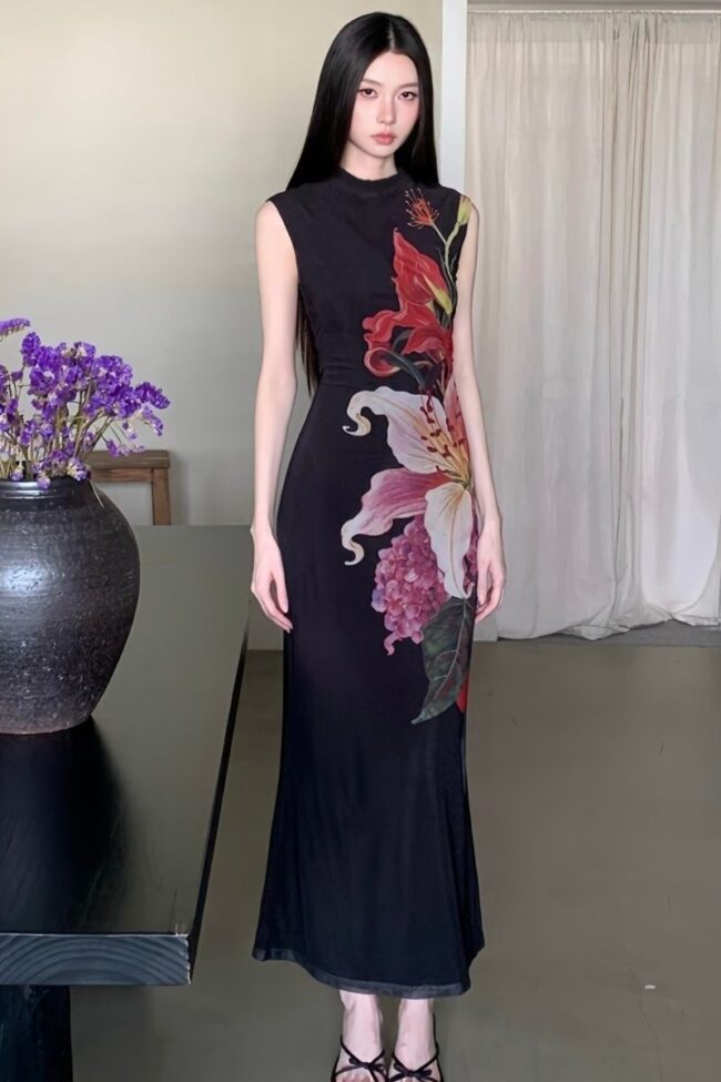 The Leonie Cheongsam Dress Detail – La Rose Couture Dresses & Gowns