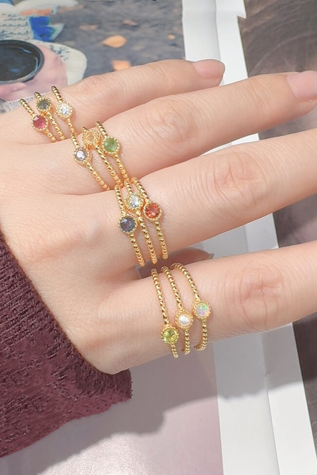 The Salome S925 Silver Adjustable Birthstone Ring Detail – La Rose Couture Jewellery & Accessories