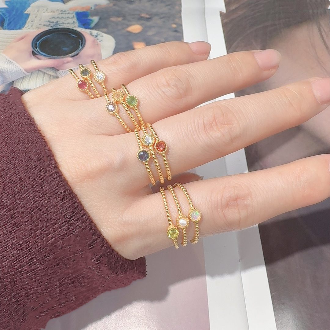 S925 Silver Adjustable Birthstone Ring - Image 3