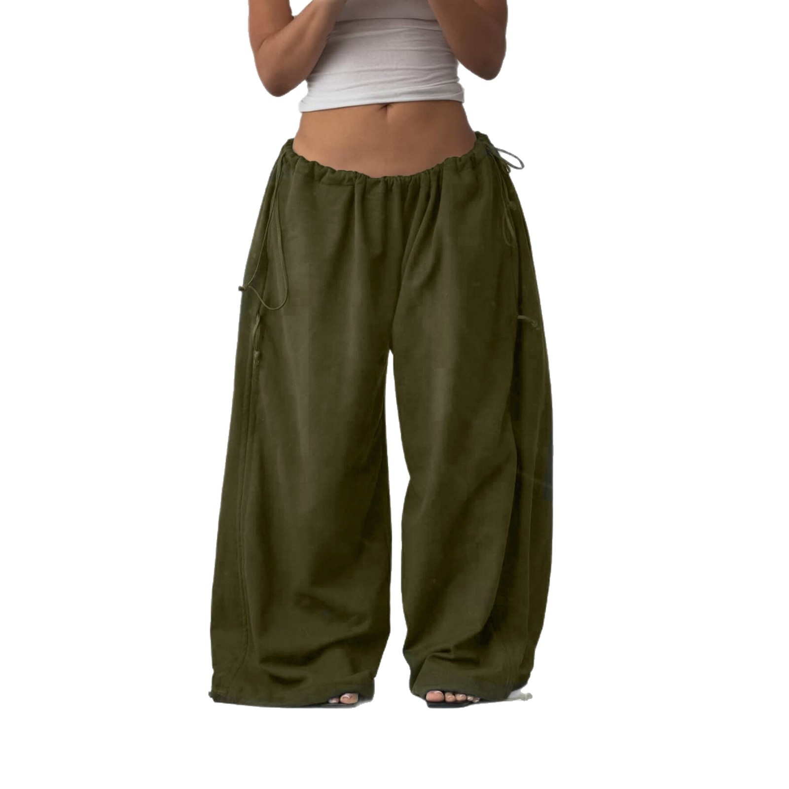 Casual Drawstring Loose Wide-Leg Pants - Image 2